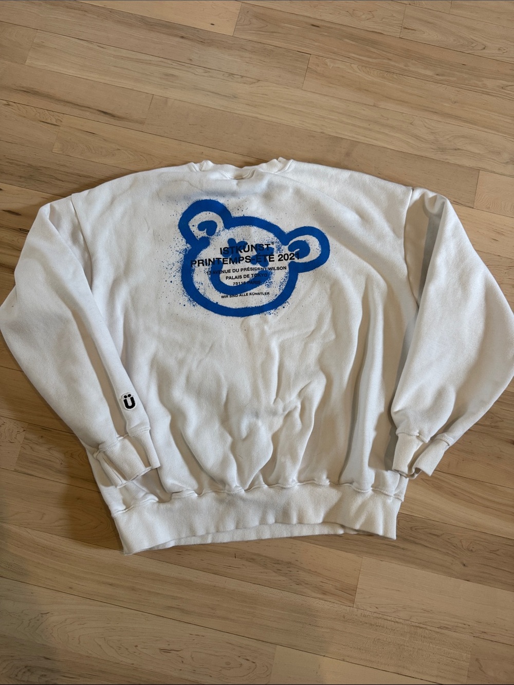 ISTKUNST Bear Smiley Graffiti Crewneck Sweatshirt-Streetwear-Unisex-M-Read